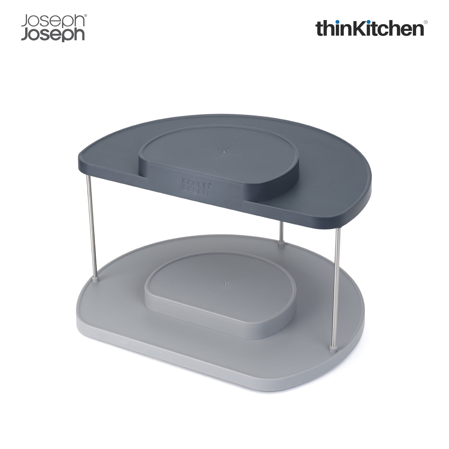 Joseph Joseph Cupboardstore 2 Tier Rotating Organiser Grey - 2
