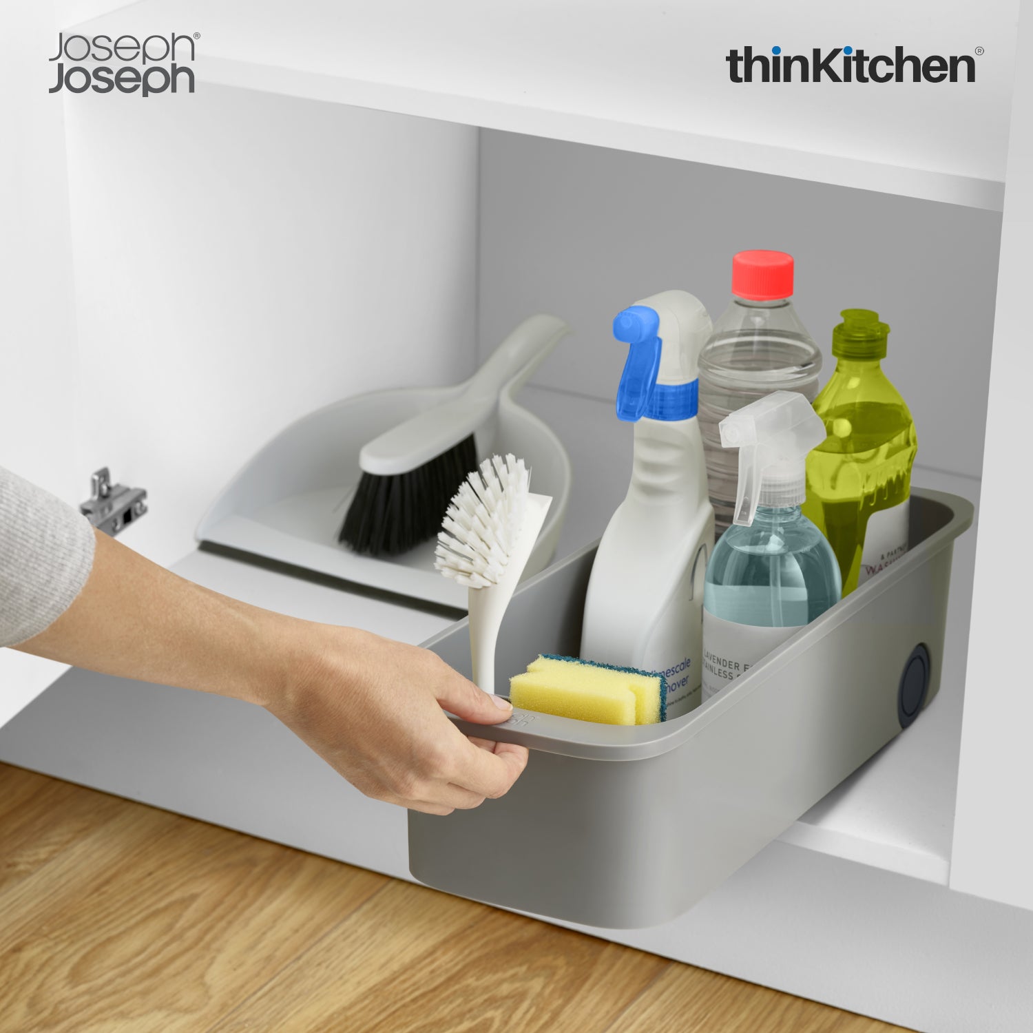 Joseph Joseph CupboardStore Easy Access Storage Caddy – Grey | Premium Under-Sink Organiser - 10