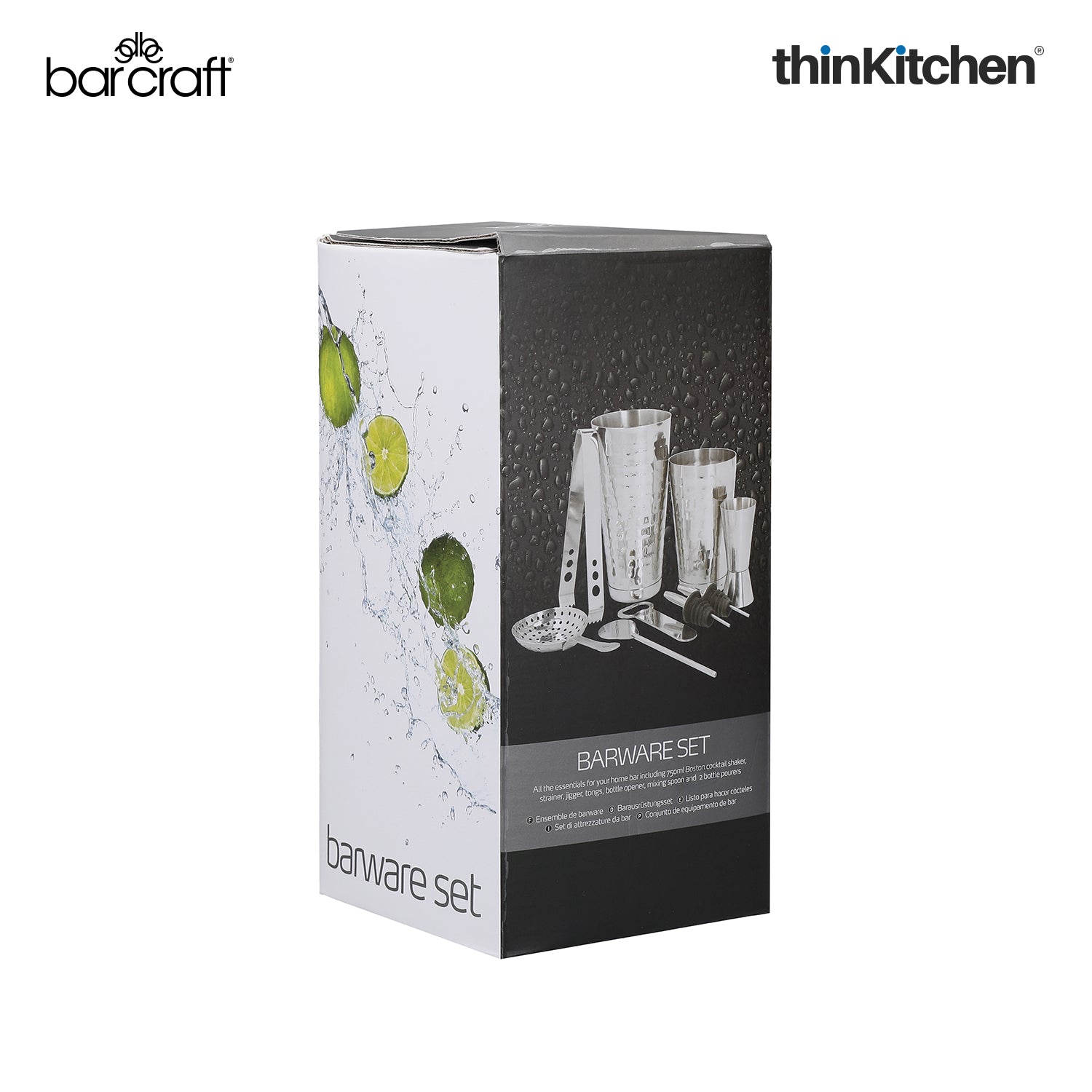 Barcraft Stainless Steel 8 Pc Boston Cocktail Set - 6