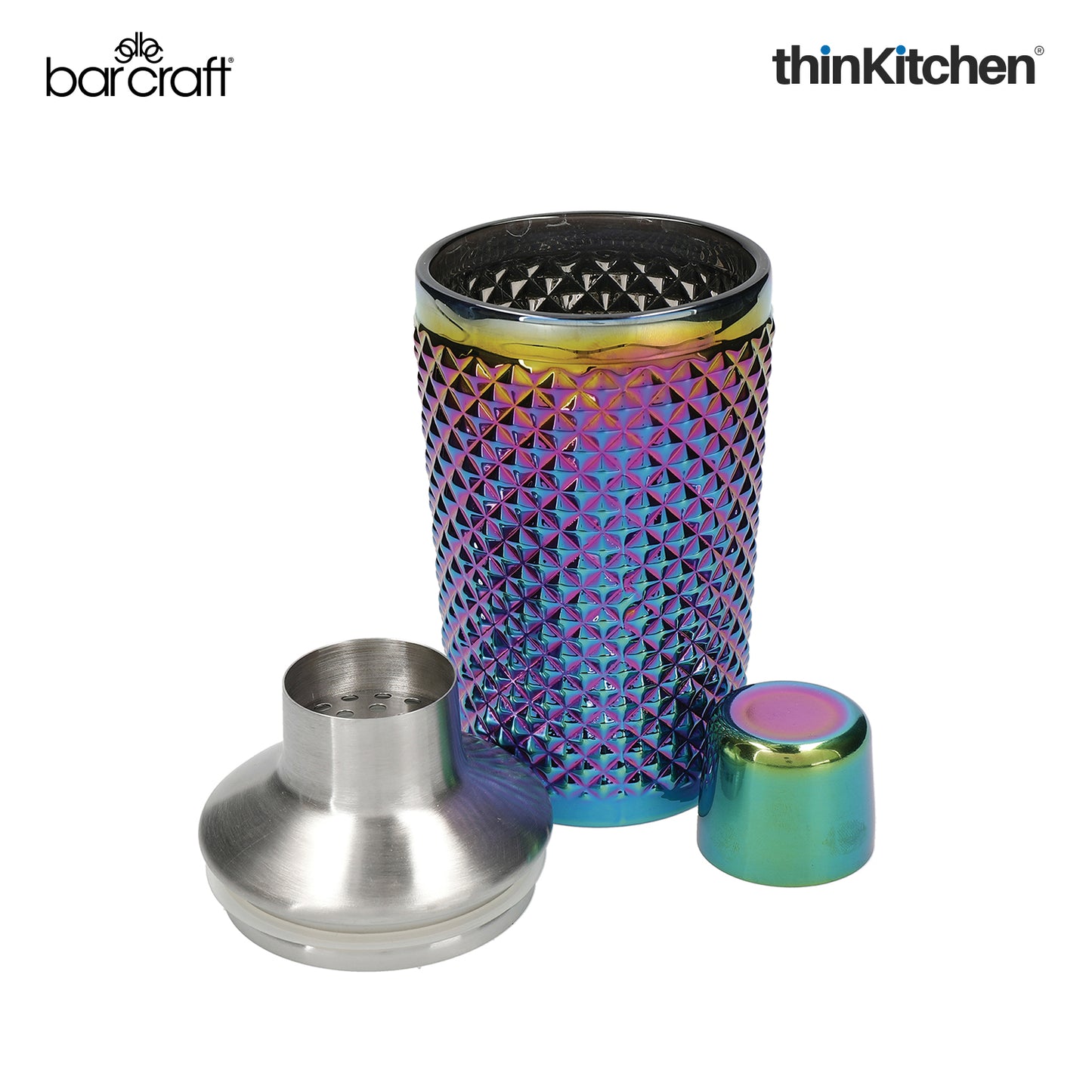 Barcraft Tropical Chic Rainbow Studded Boston Cocktail Shaker 300ml