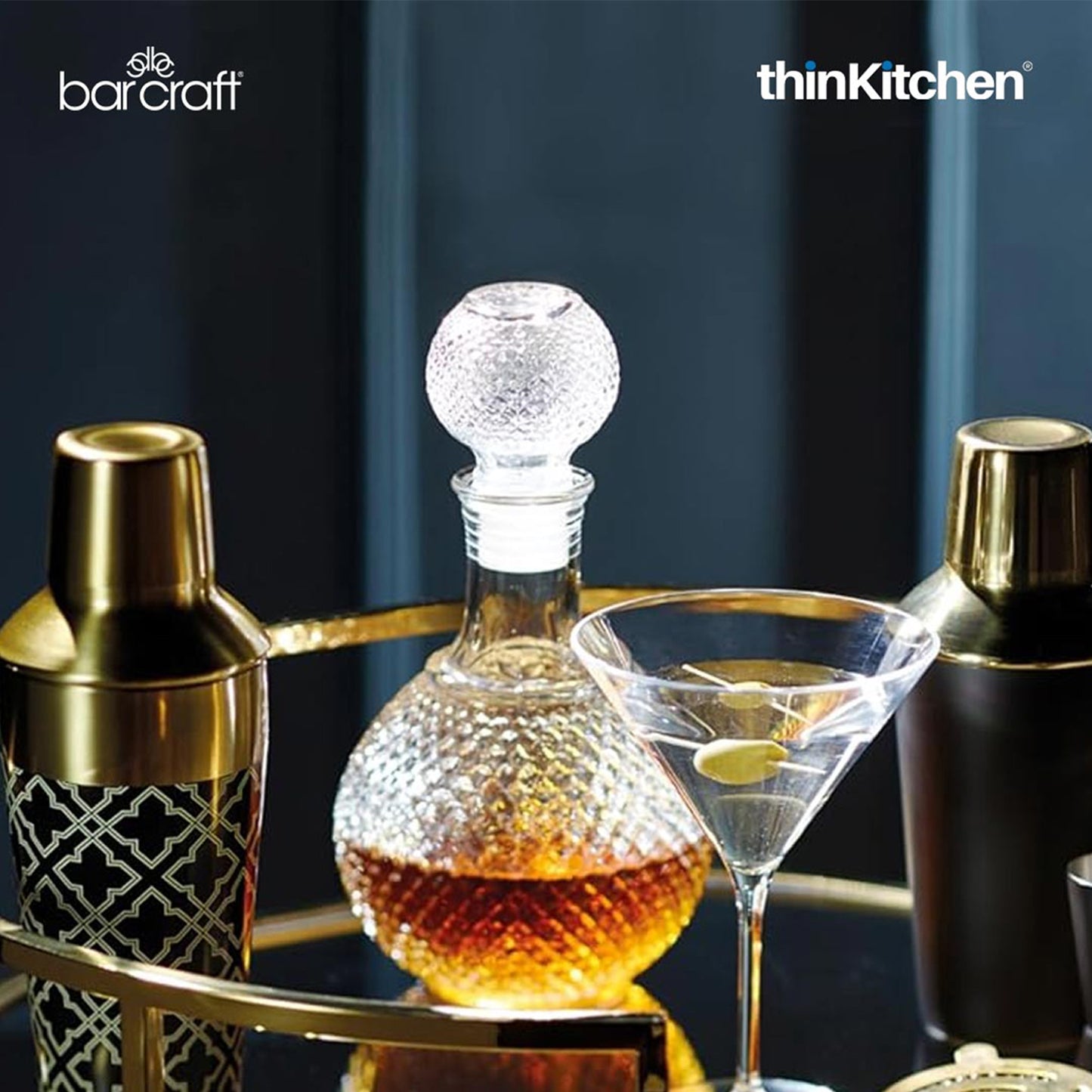 BarCraft Cut Glass Effect Decanter 1 Litre, Gift Tagged
