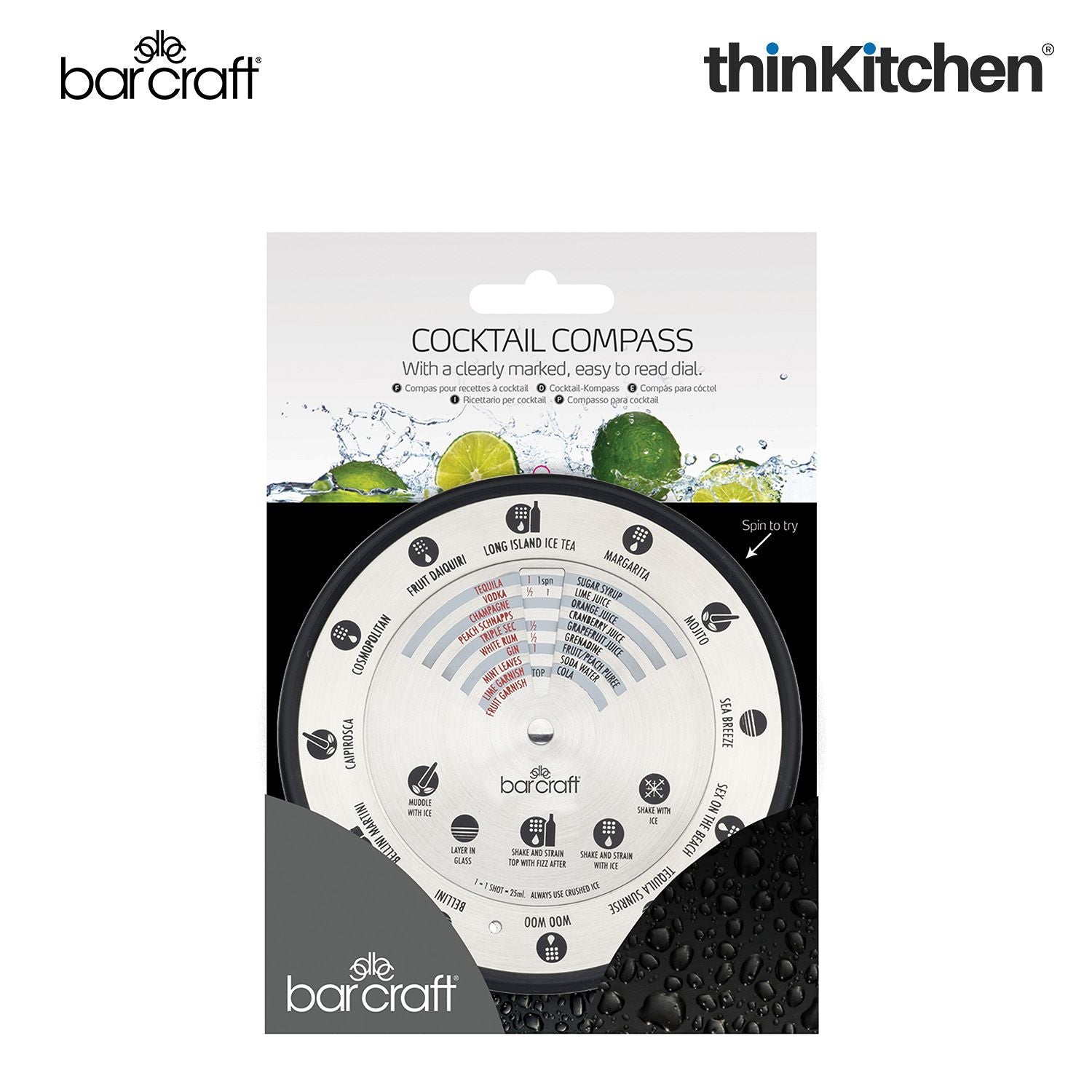 BarCraft Stainless Steel Cocktail Compass - 2