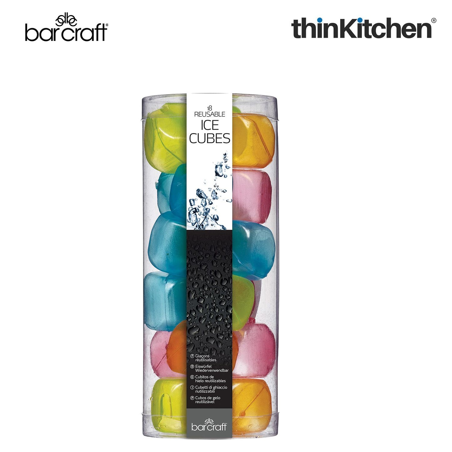 BarCraft Pack of 18 Reusable Ice Cubes