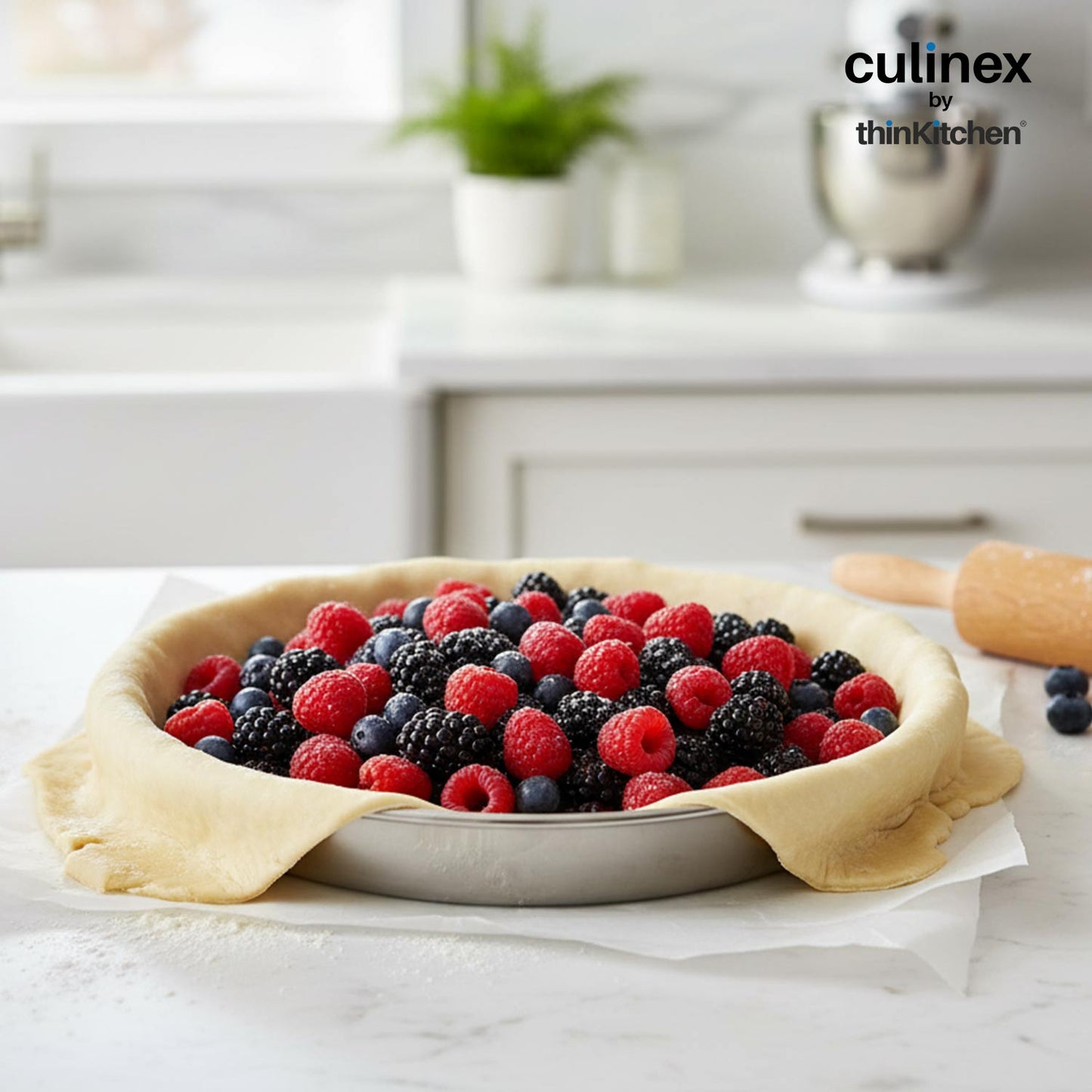 Culinex by thinKitchen Stainless Steel Round Cake Pan | Durable Baking Pan | Rust-Resistant & Easy to Clean | Ideal for Cakes, Desserts & More