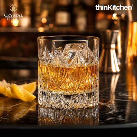 Premium 300ml Onion Whisky Glass Set of 6 – Double Old Fashioned (DOF), Luxury Whisky, Scotch & Bourbon Crystalware Glasses