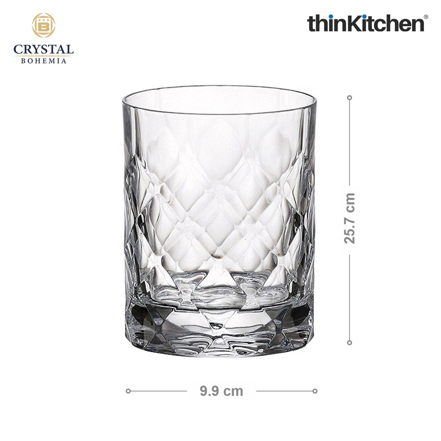 Crystal Bohemia Premium Whisky Glass – TINY – 320 ml Double Old Fashioned (DOF), Set of 6 | Luxury Czech Crystal Tumblers | International Crystalware | Made in Czech Republic