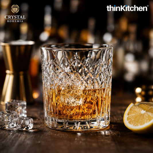 Premium 300ml Lenas Whisky Glass Set of 6 – Double Old Fashioned (DOF), Luxury Whisky, Scotch & Bourbon Crystalware Glasses