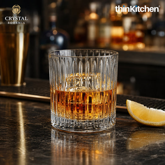 Premium 320ml Skyline Whisky Glass Set of 6 – Double Old Fashioned (DOF), Luxury Whisky, Scotch & Bourbon Crystalware Glasses
