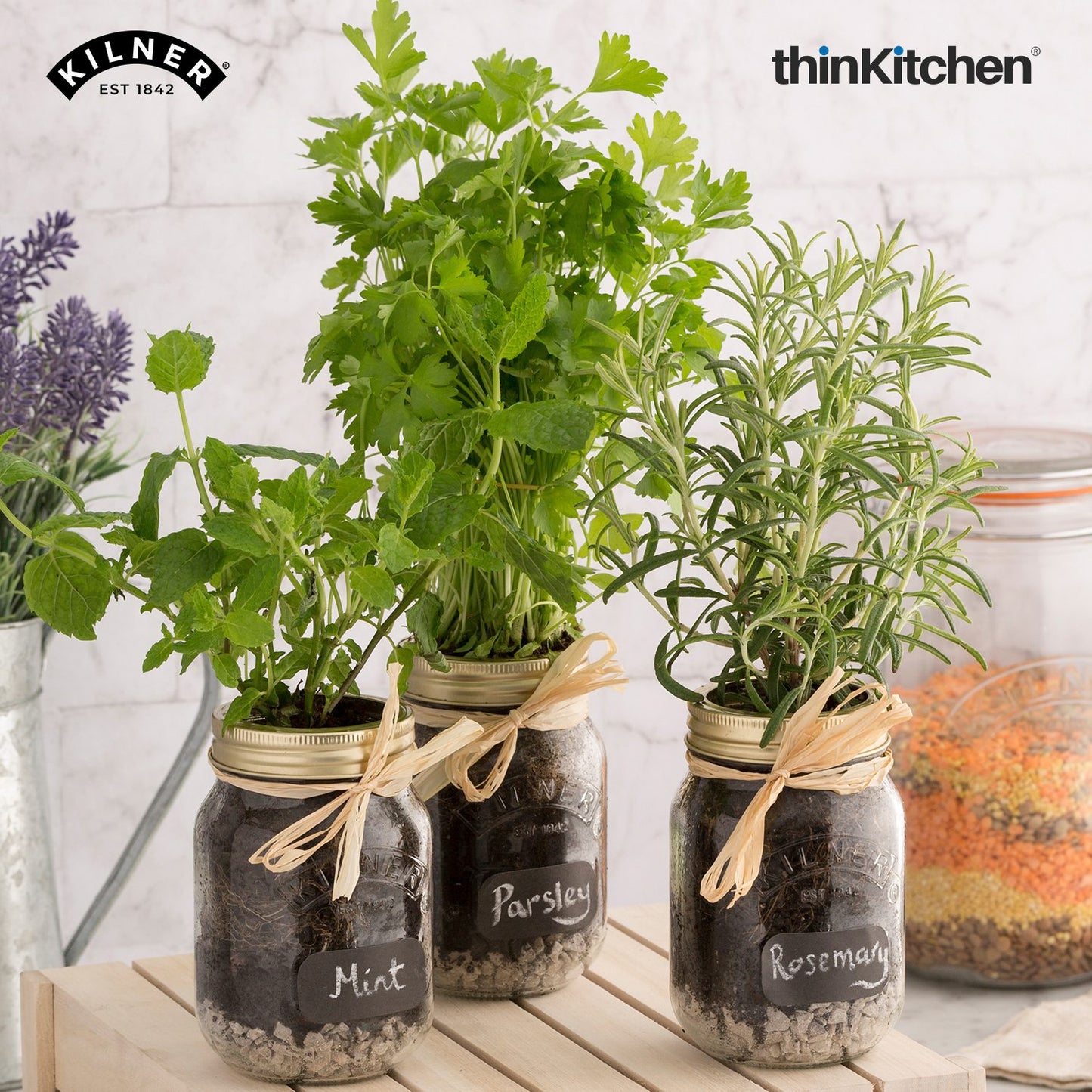 Kilner Set of 6 Preserve Jars - 1 Litre