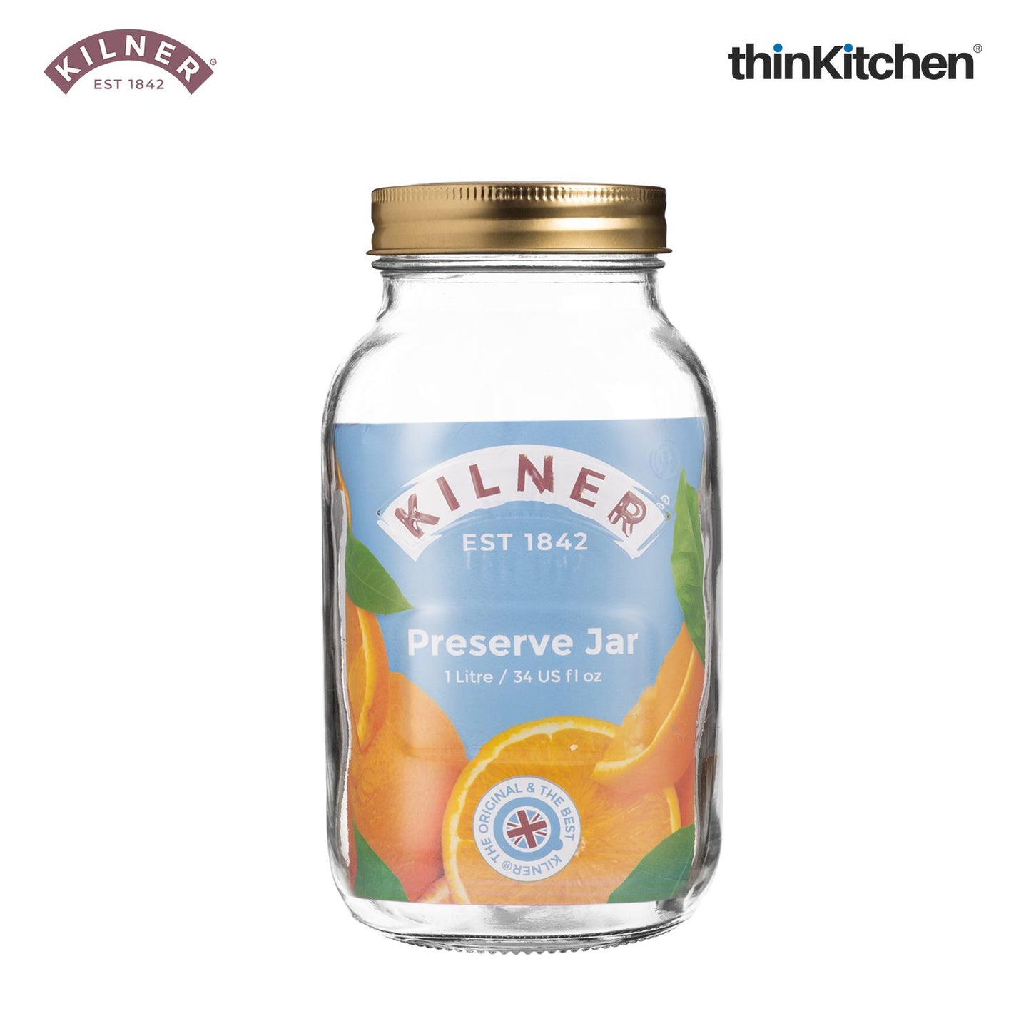 Kilner Set of 6 Preserve Jars - 1 Litre