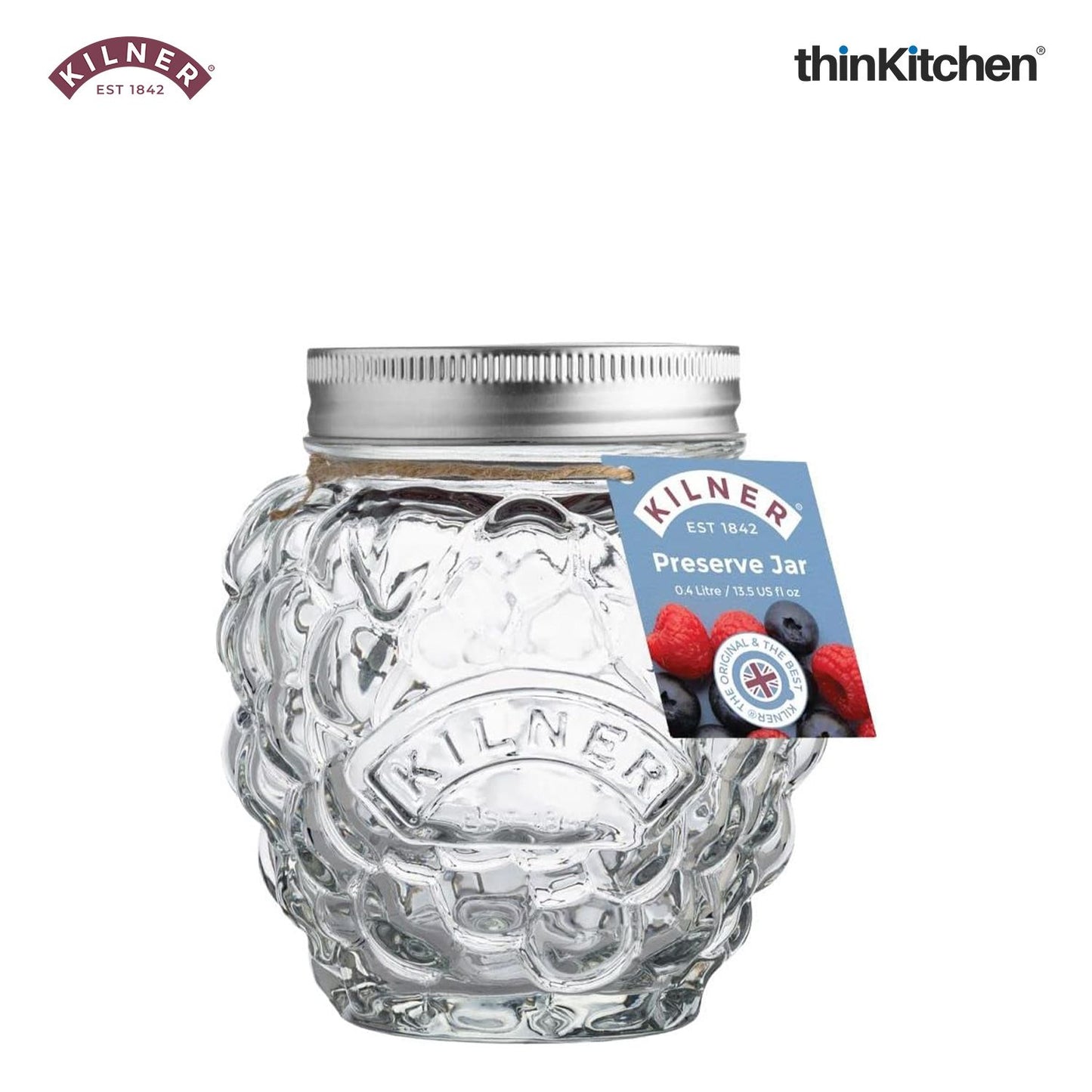 Kilner Set of 3 Berry Fruit Preserve Jar, 400ml
