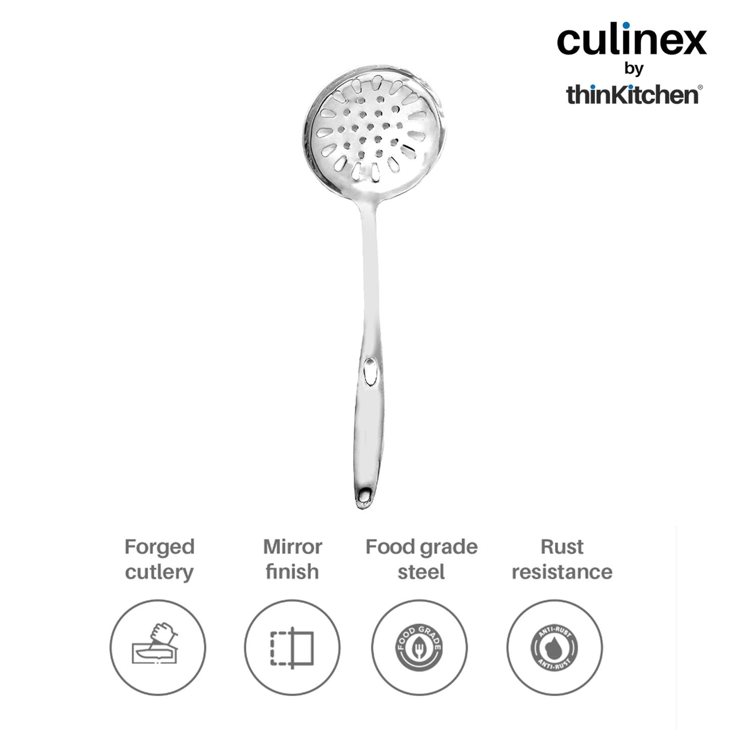 Culinex 18/8 Premium Stainless Steel Cooking Kitchen Tool set of 5, Harmony Series | Silver Rustproof Food Grade Tools By thinKitchen