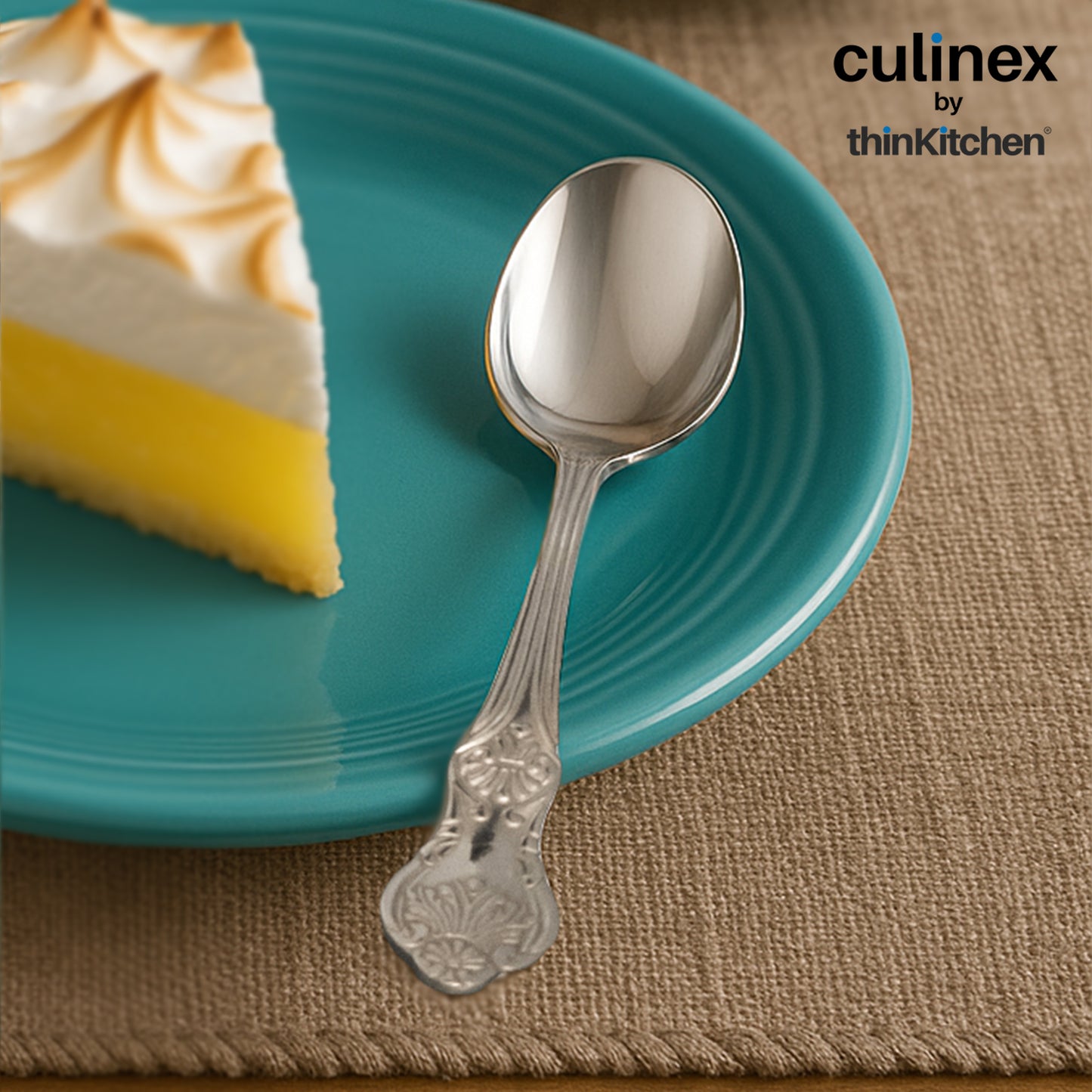 Culinex by thinKitchen|Fest 18/8 Stainless Steel Dessert Fork & Dessert Spoon, Set of 6