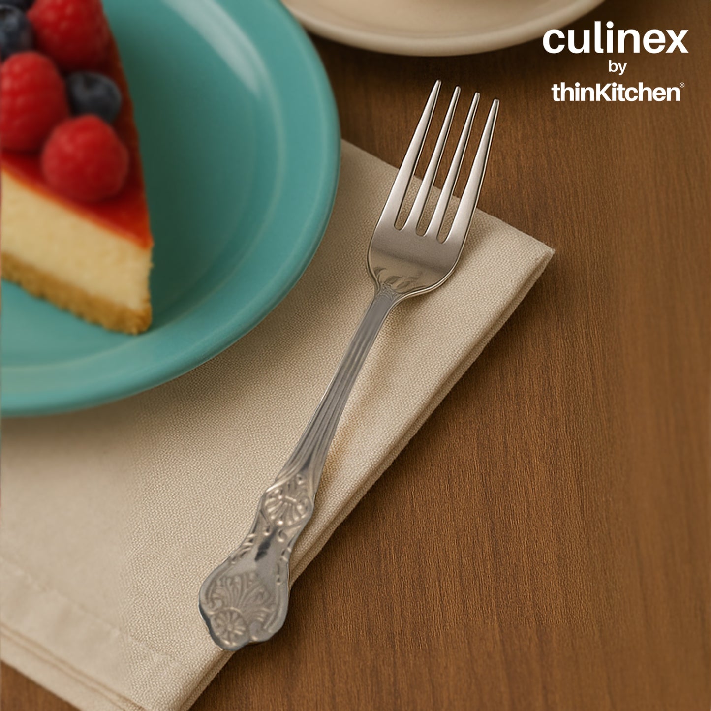 Culinex by thinKitchen|Fest 18/8 Stainless Steel Dessert Fork & Dessert Spoon, Set of 6
