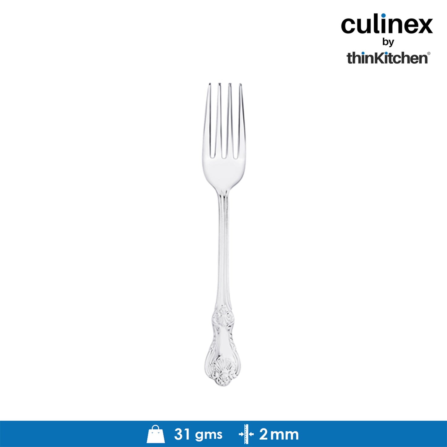 Culinex by thinKitchen|Fest 18/8 Stainless Steel Dessert Fork & Dessert Spoon, Set of 6