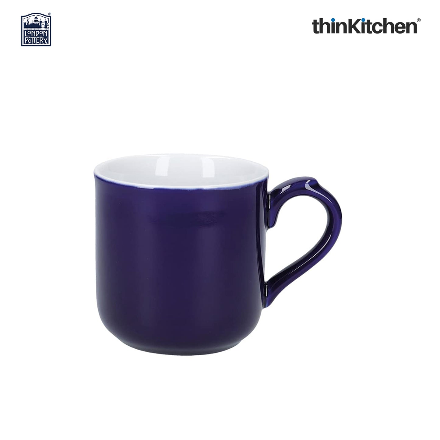 London Pottery Farmhouse Mug, Cobalt Blue, 250ml (Blue), Set of 2