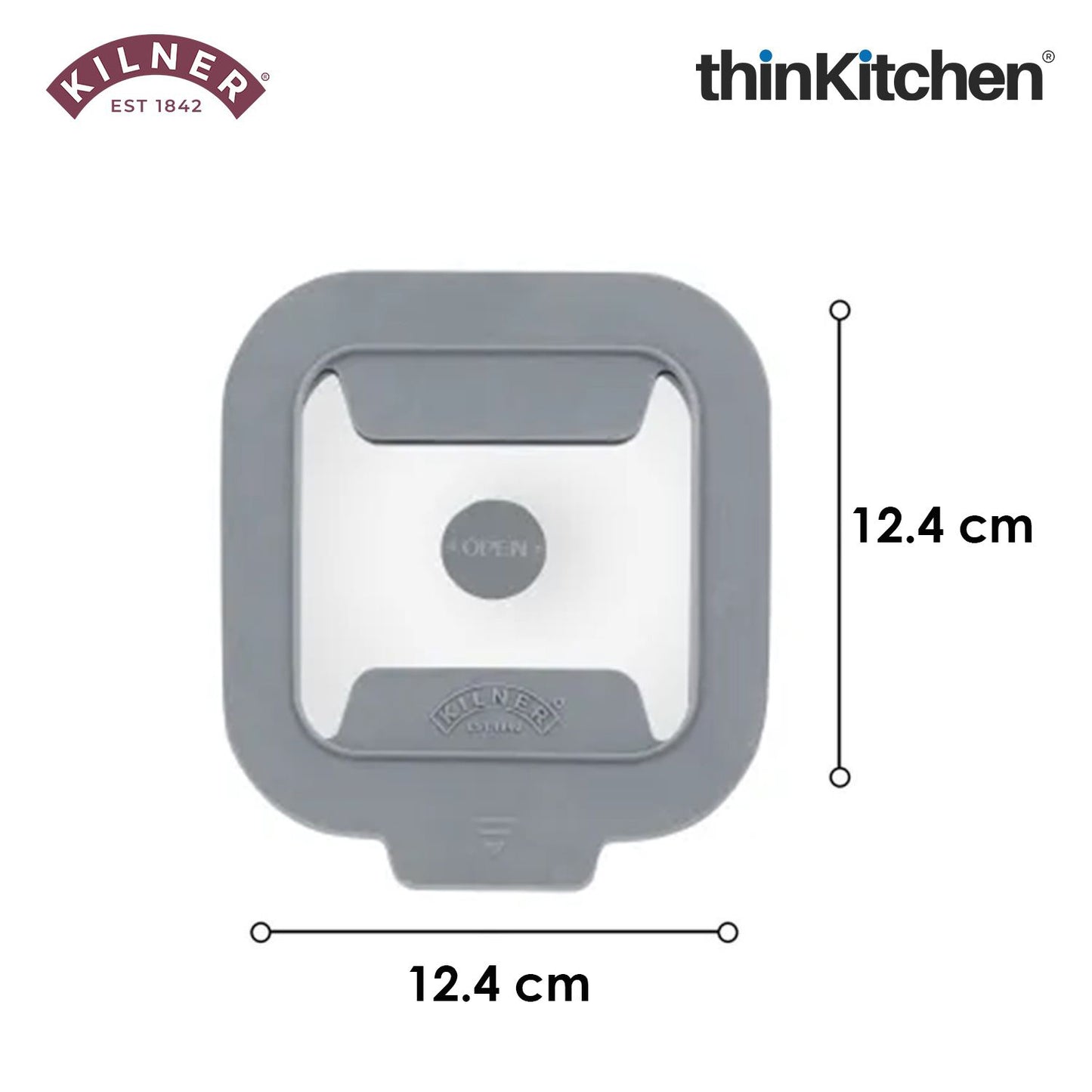 Kilner Premium 2 Pcs x 310ml Square Airtight, Leakproof Glass Container for Food Storage, Leftovers, Snacks, Meal Prep | Oven safe, Freezer Safe, Fresh Series Container for Kitchen