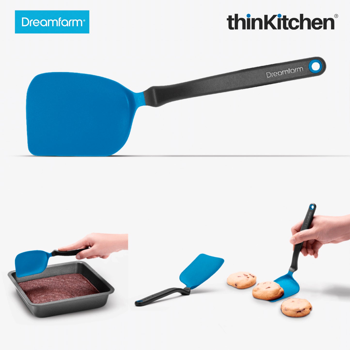 Dreamfarm Mini Chopula Super Flexible Chopping Sit Up Spatula Blue