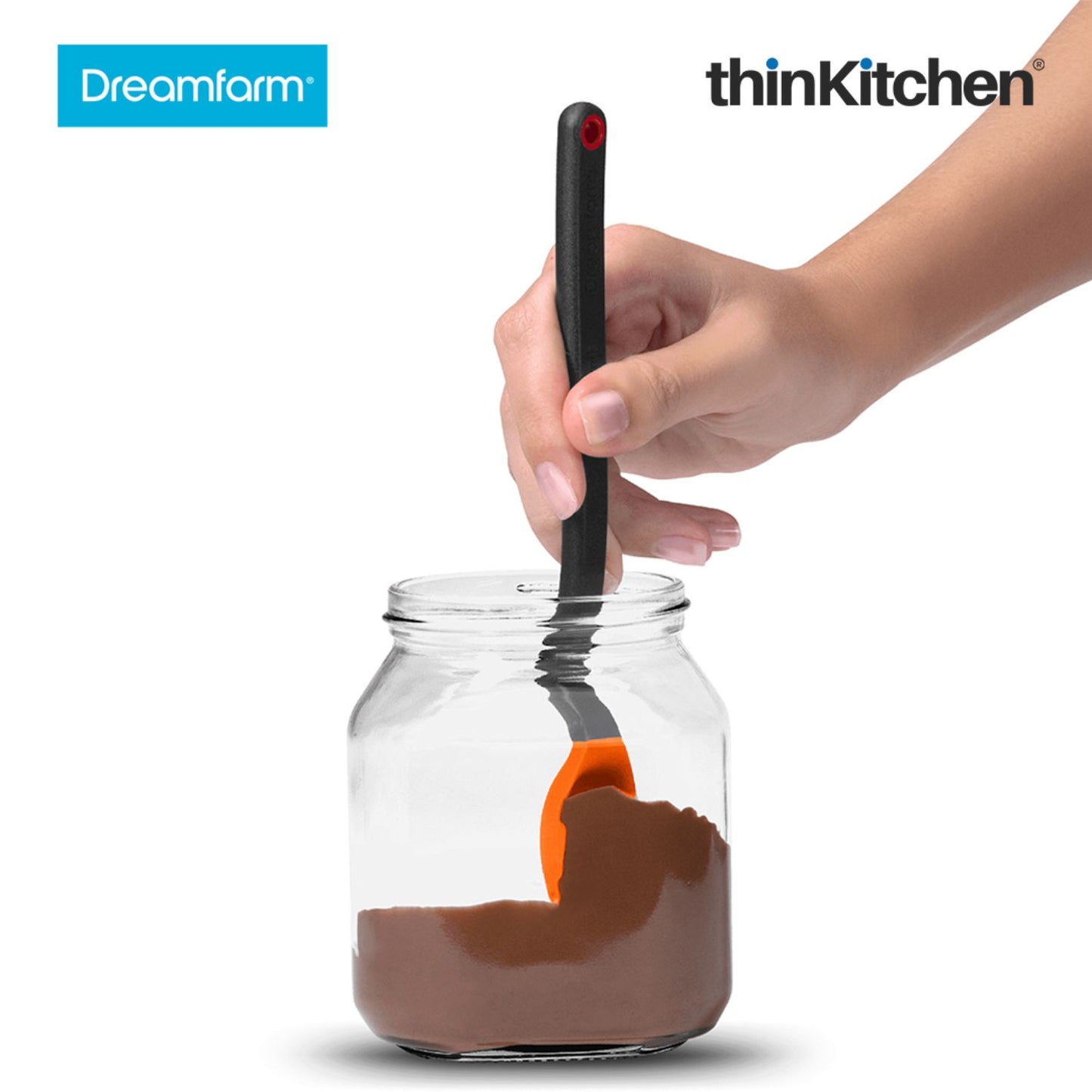 Dreamfarm Supoon Non Stick Silicone Sit Up Scraping Cooking Spoon With Measuring Lines Orange