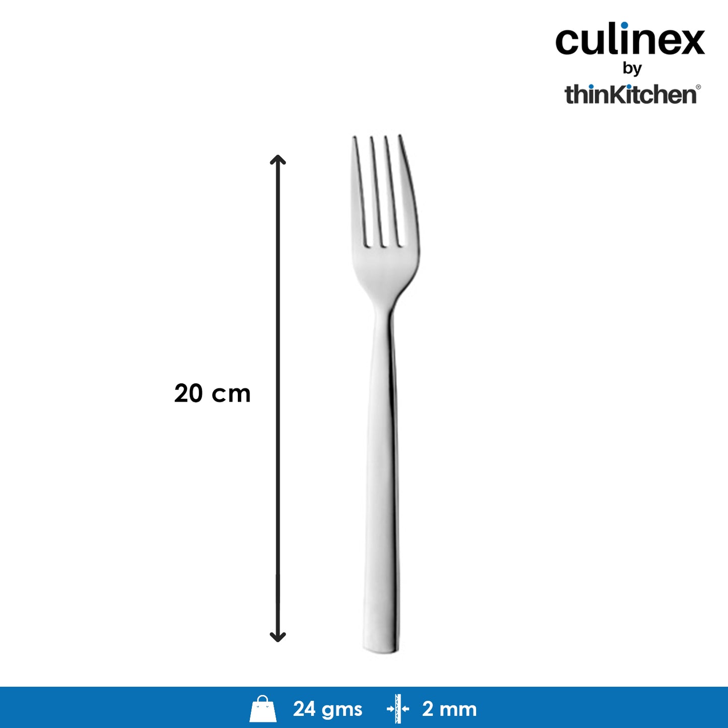 Culinex by thinKitchen|Essen Stainless Steel Dinner Fork, Set of 6
