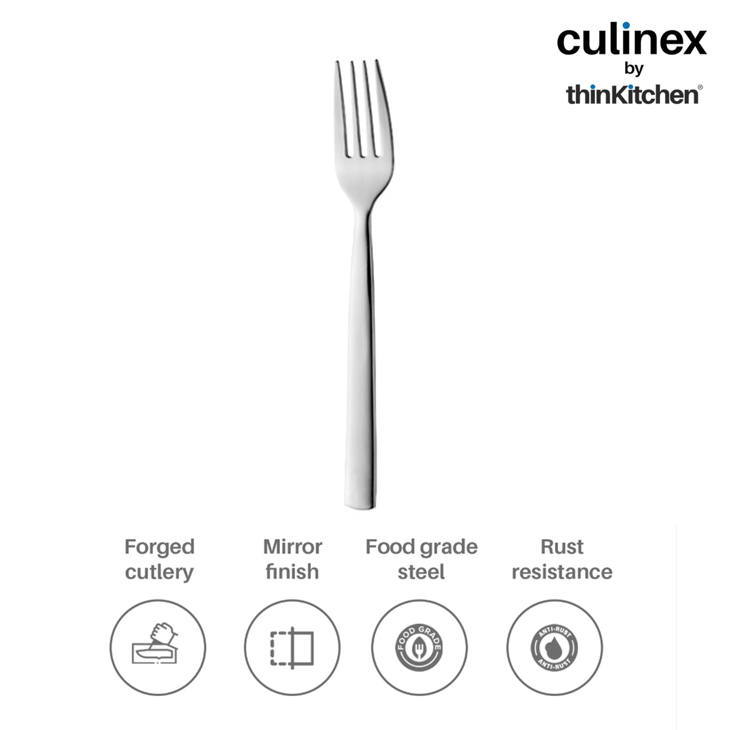 Culinex by thinKitchen|Essen Stainless Steel Dinner Fork, Set of 6