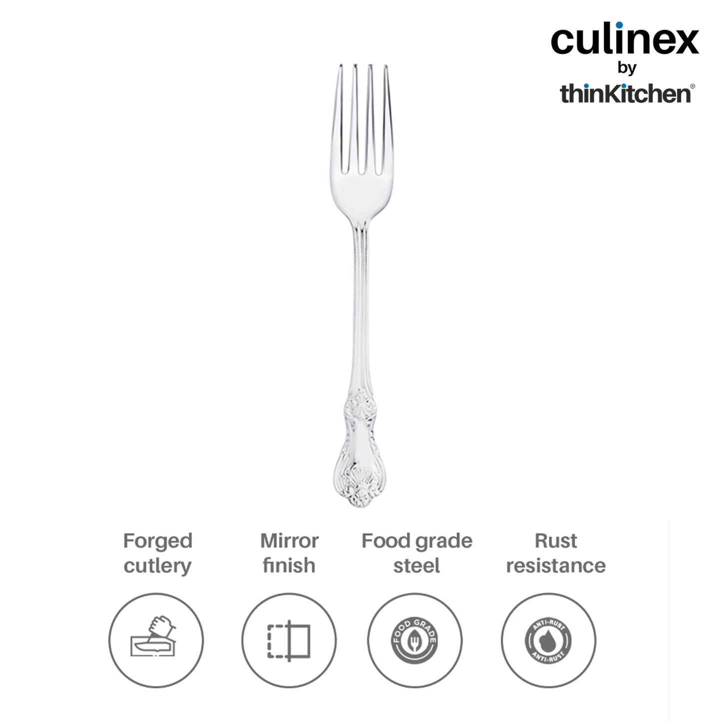 Culinex by thinKitchen|Fest 18/8 Stainless Steel Table Fork, Set of 6