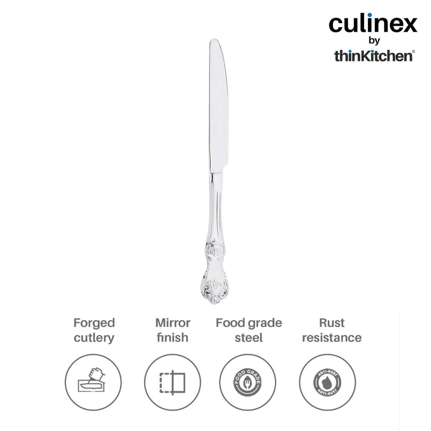 Culinex by thinKitchen|Fest 18/8 Stainless Steel Table Knife, Set of 2