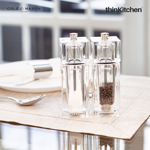 Cole Mason Precision Manual Acrylic Cube Salt Mill