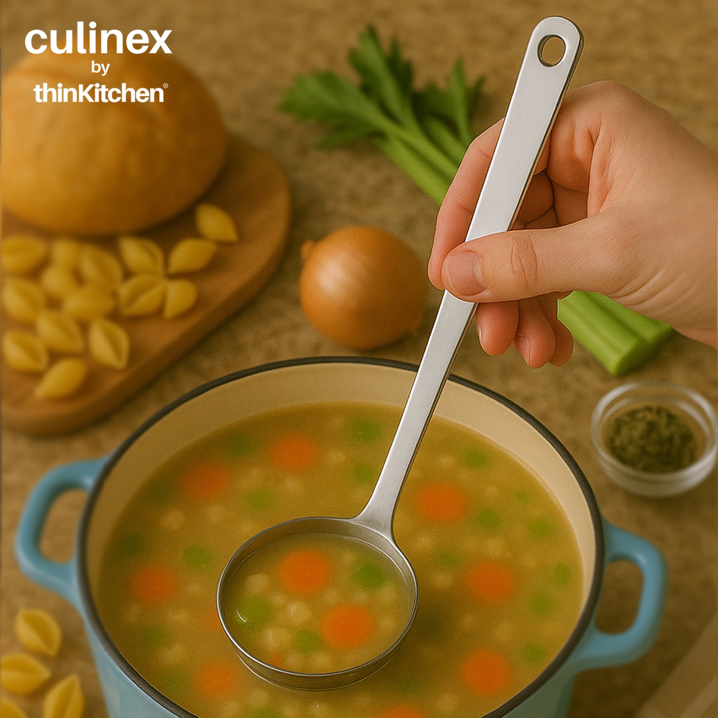 Culinex by thinKitchen|Harmony 18/8 Stainless Steel Hollow Handle Ladle