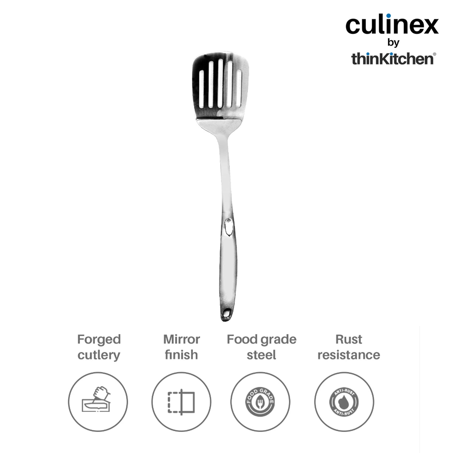 Culinex by thinKitchen| Harmony 18/8 Stainless Steel Hollow Handle Slotted Turner,