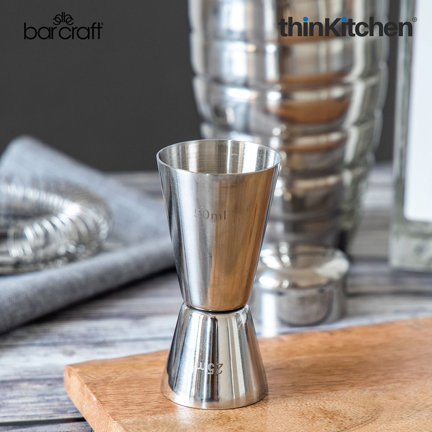 BarCraft Stainless Steel Dual Spirit Measure Cup