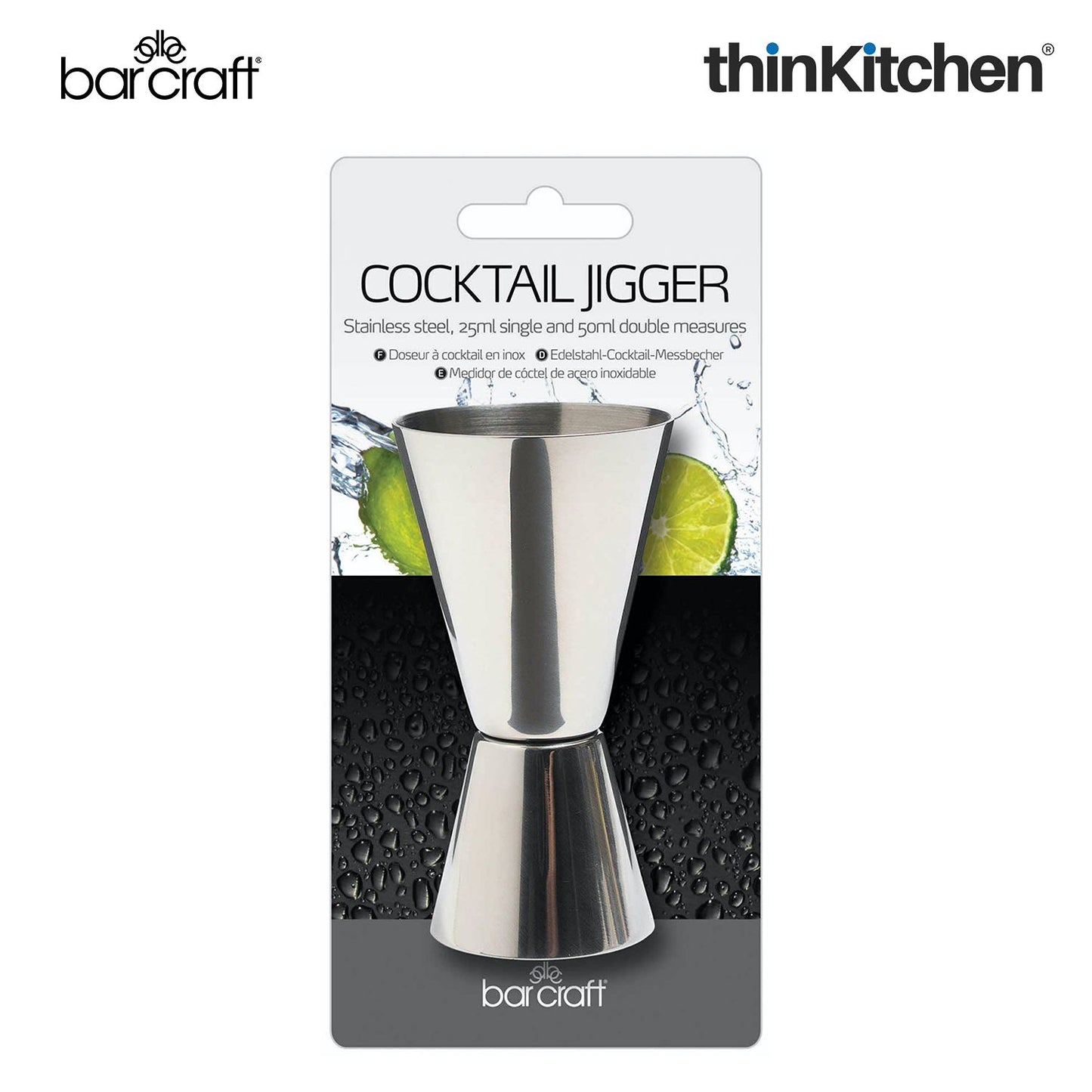 BarCraft Stainless Steel Dual Spirit Measure Cup