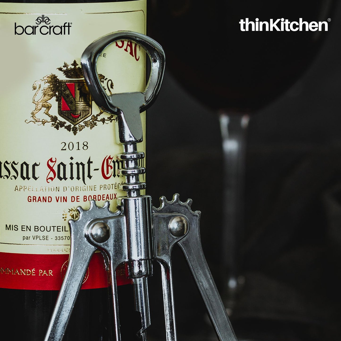 Barcraft Double Handled Chrome Wing Corkscrew