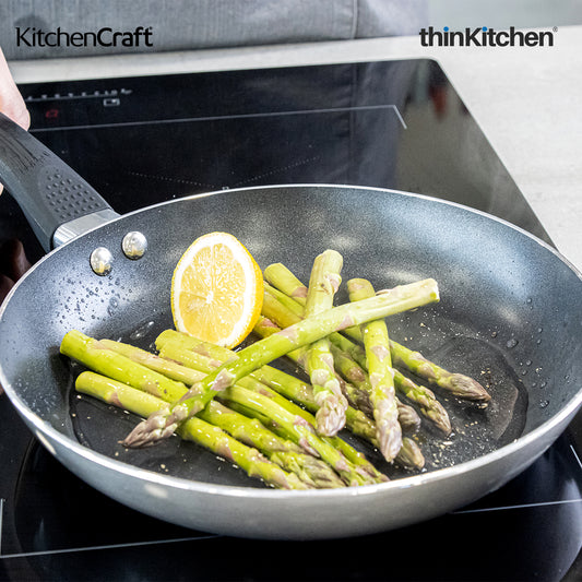 KitchenCraft Grey Aluminium Non-Stick Eco Fry Pan, 24cm