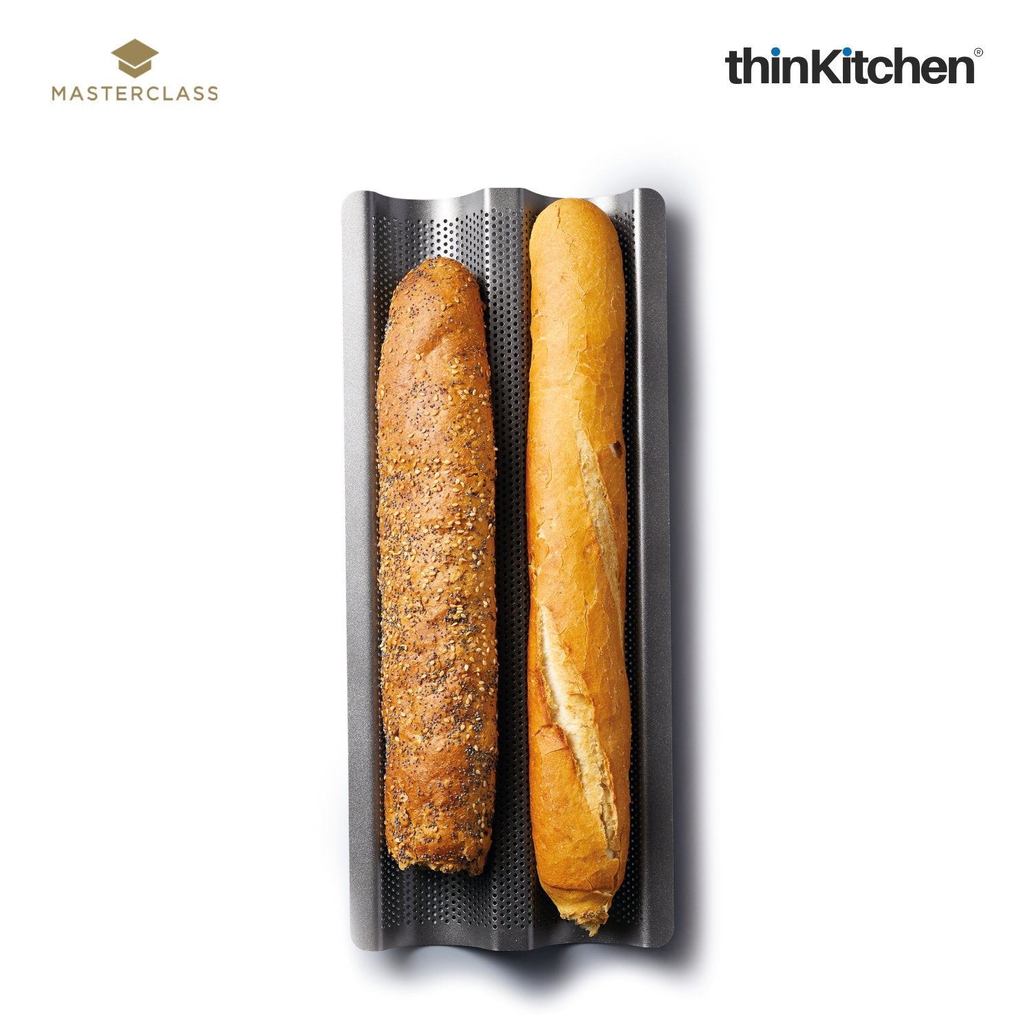 Masterclass Crusty Bake Non Stick Baguette Tray - 4