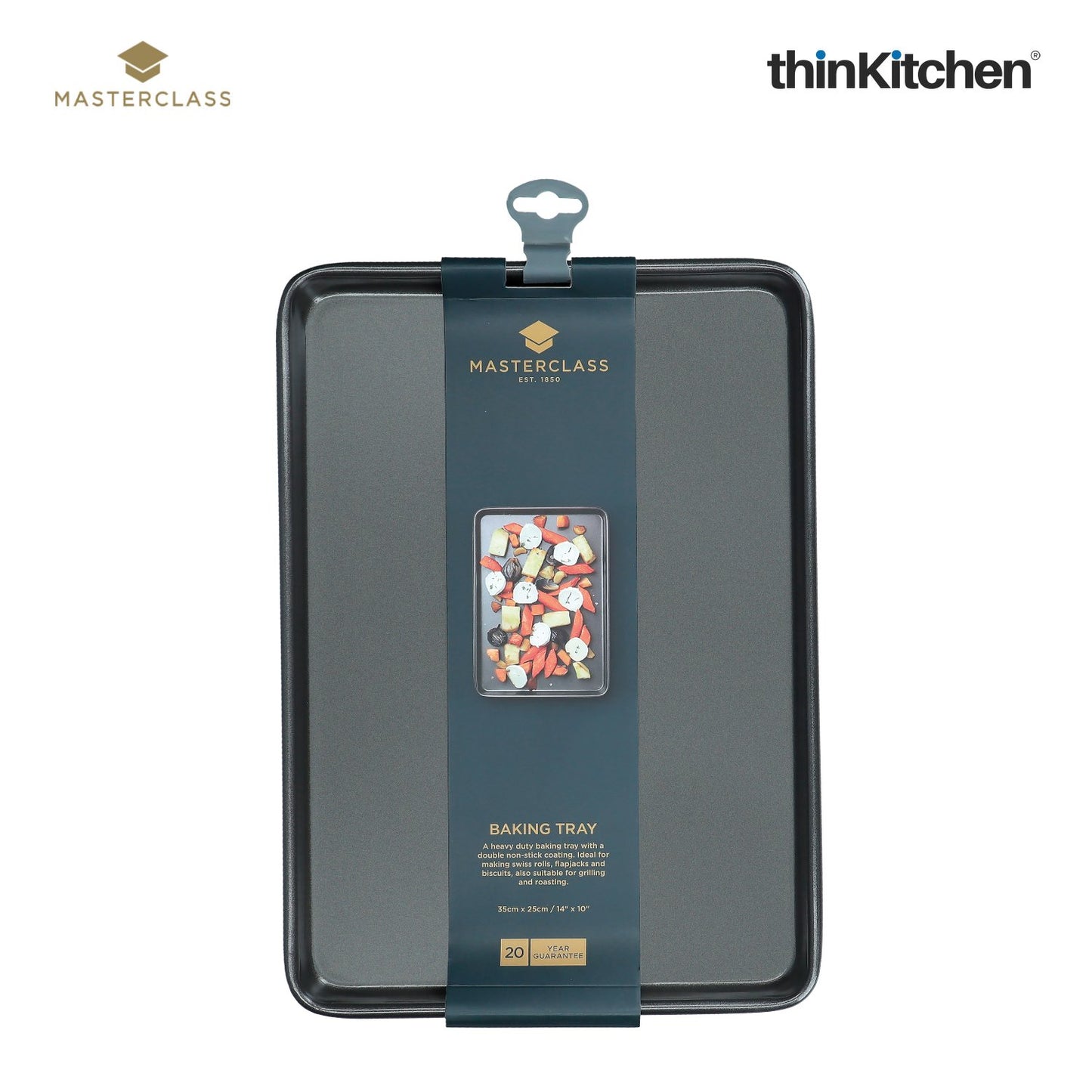 MasterClass Non-Stick Baking Tray – Heavy Duty Carbon Steel Oven Tray for Baking, Roasting & Grilling | Easy Release Non-Stick Surface | Durable, Versatile & Dishwasher Safe Bakeware