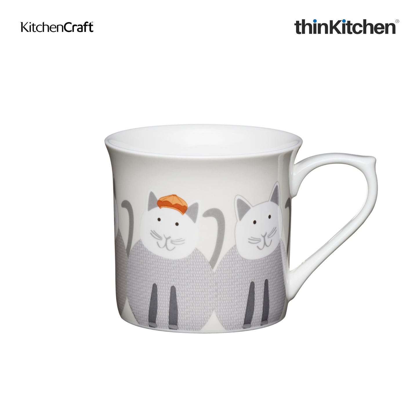 Kitchencraft Fluted Mug Cats 300ml