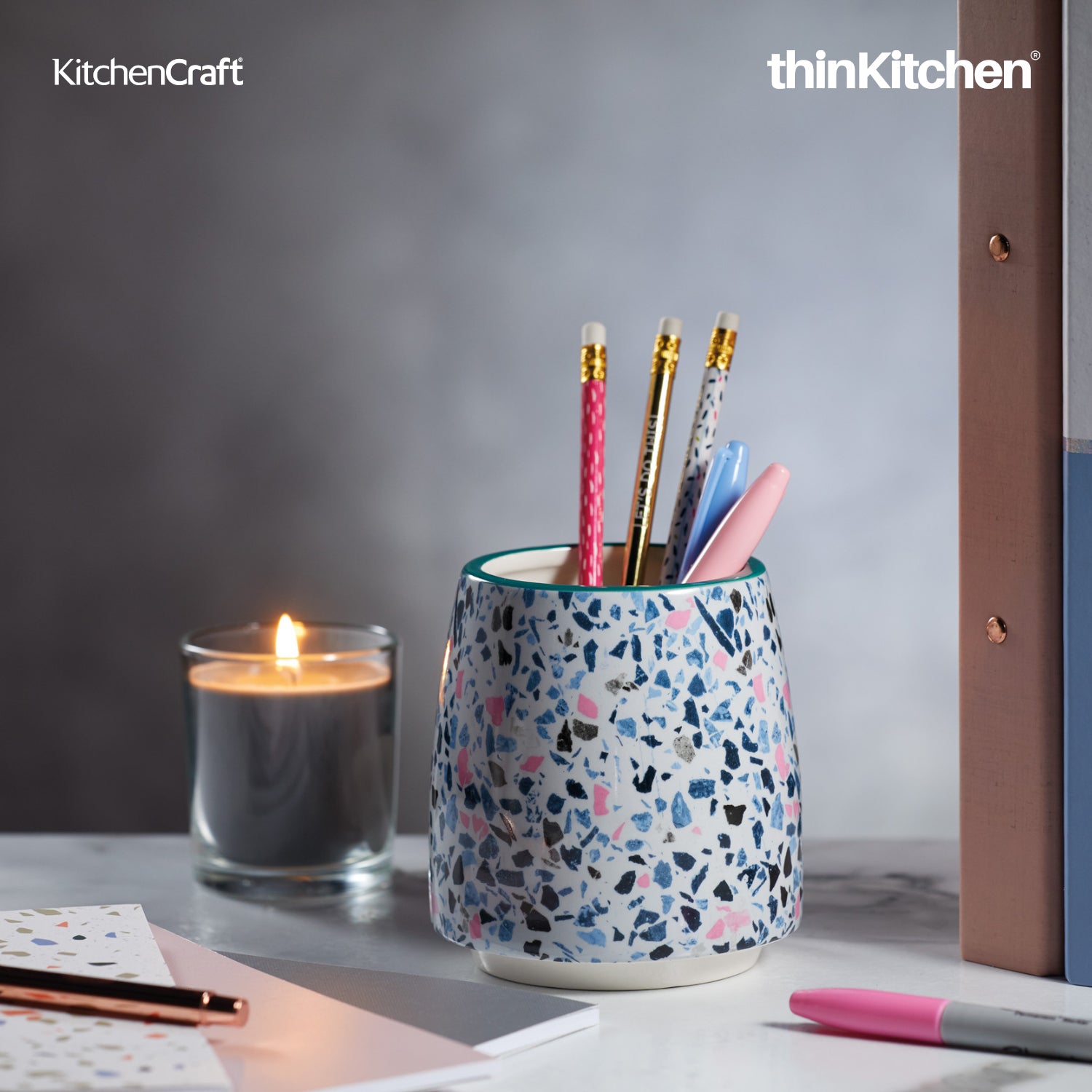 Kitchencraft Ceramic Terrazzo Planter - 1