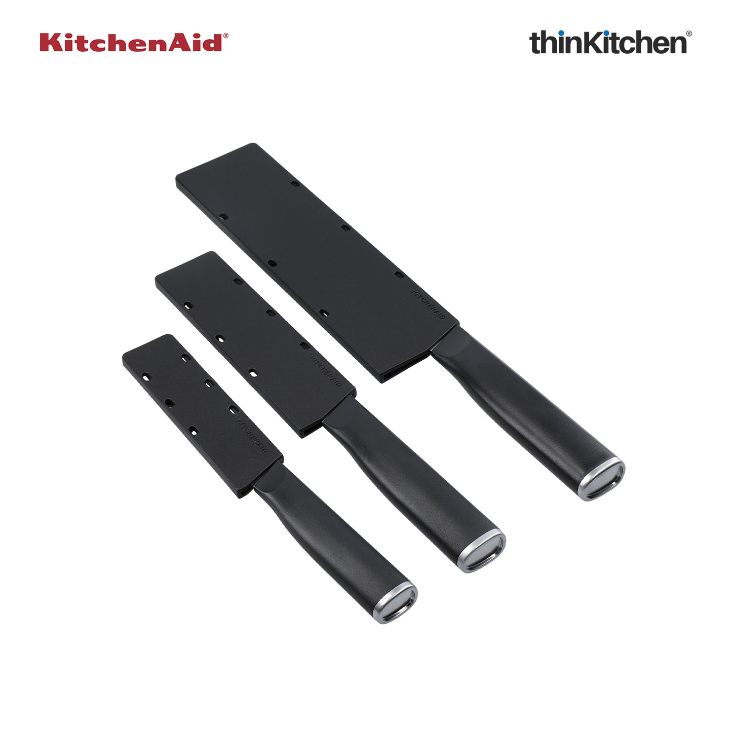 KitchenAid Classic 3-Piece Sharp Japanese Knife Set with Blade Covers – Chef, Utility & Paring Knives