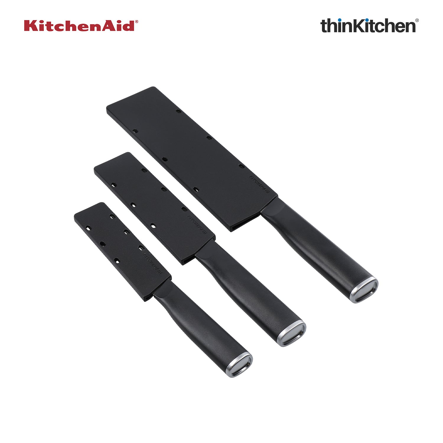 KitchenAid Classic 3-Piece Sharp Japanese Knife Set with Blade Covers – Chef, Utility & Paring Knives - 4