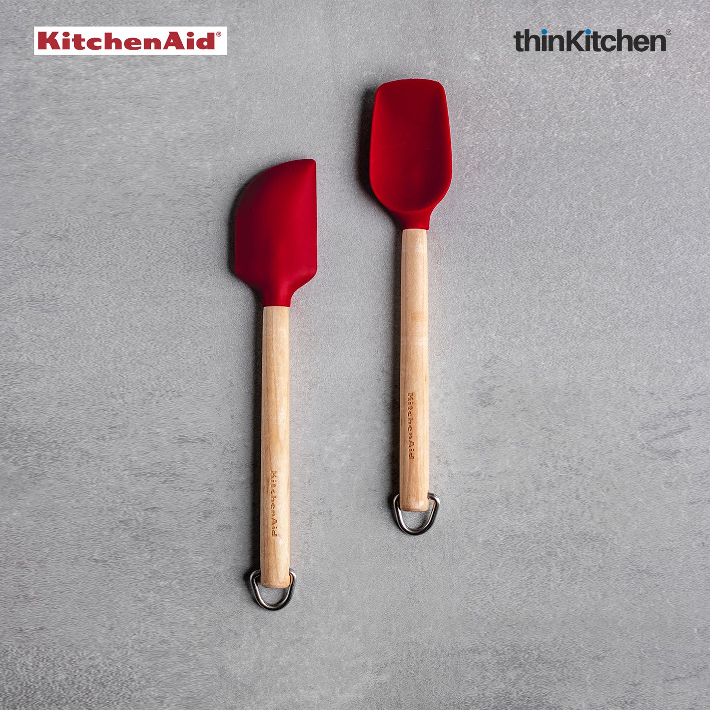 Kitchenaid 2pc Mini Birchwood Spatulas Set Empire Red