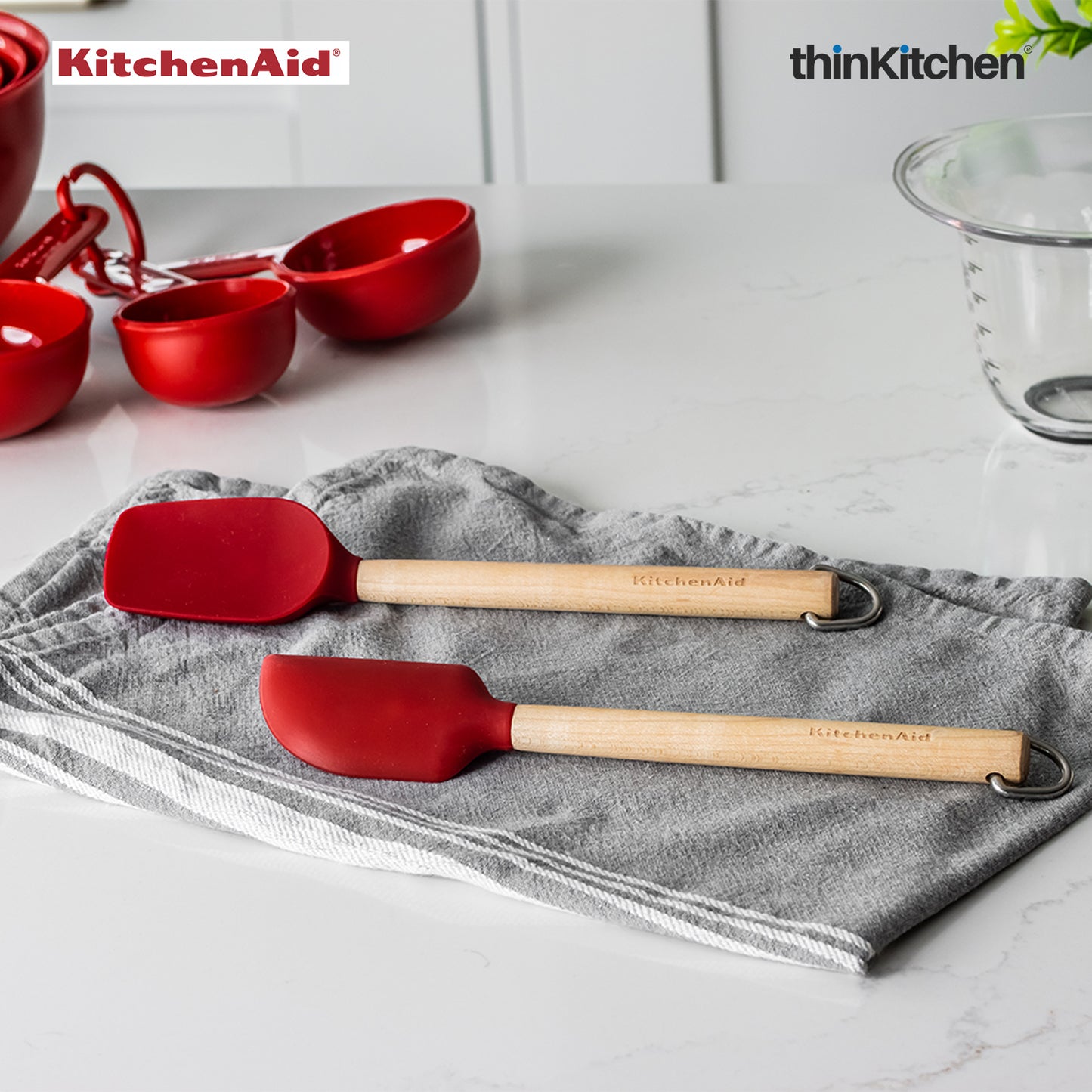 Kitchenaid 2pc Mini Birchwood Spatulas Set Empire Red