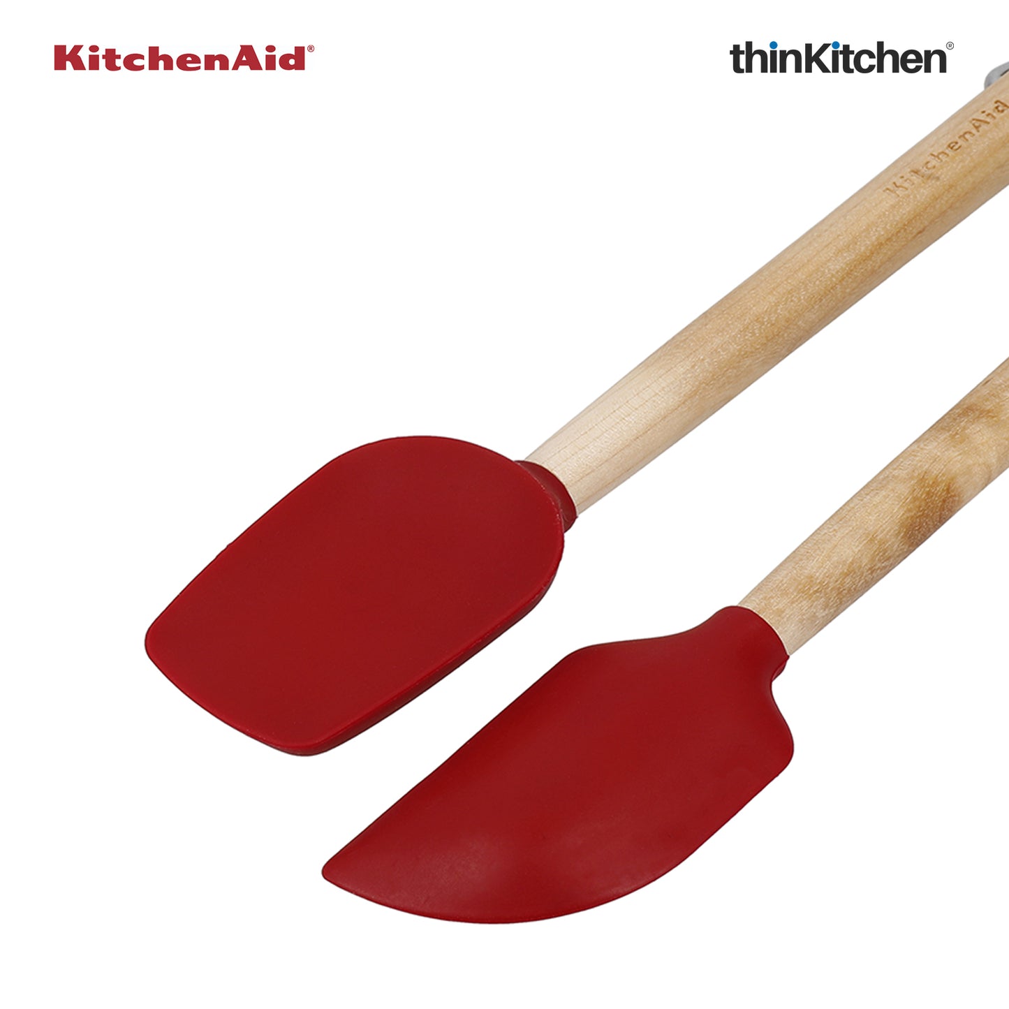 Kitchenaid 2pc Mini Birchwood Spatulas Set Empire Red