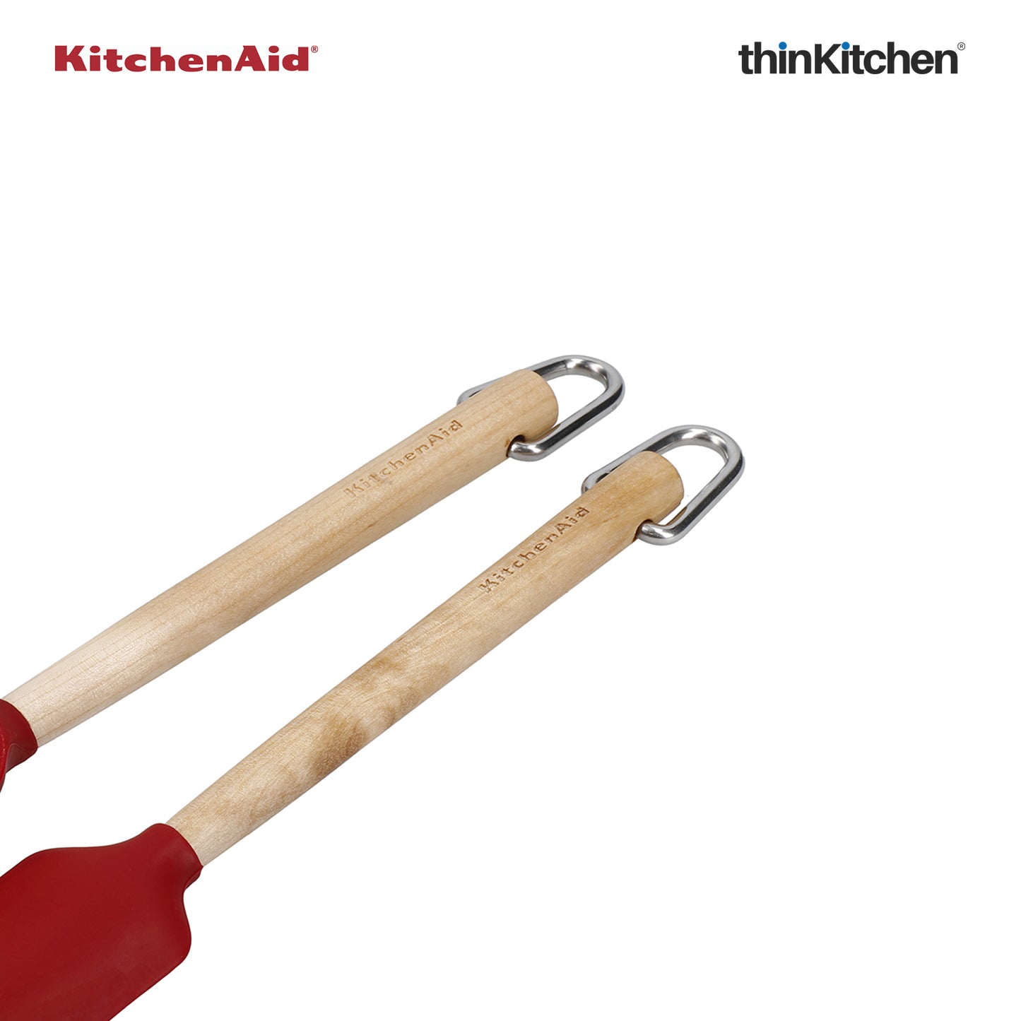 Kitchenaid 2pc Mini Birchwood Spatulas Set Empire Red