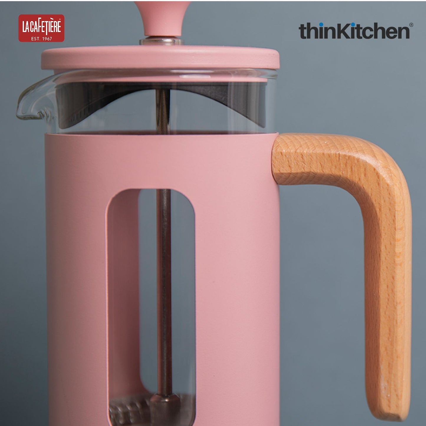 La Cafetiere La Cafeti�re - Pisa La Cafeti�re Pisa Stainless Steel Cafeti�re, Three Cup, Pink, Gift Boxed