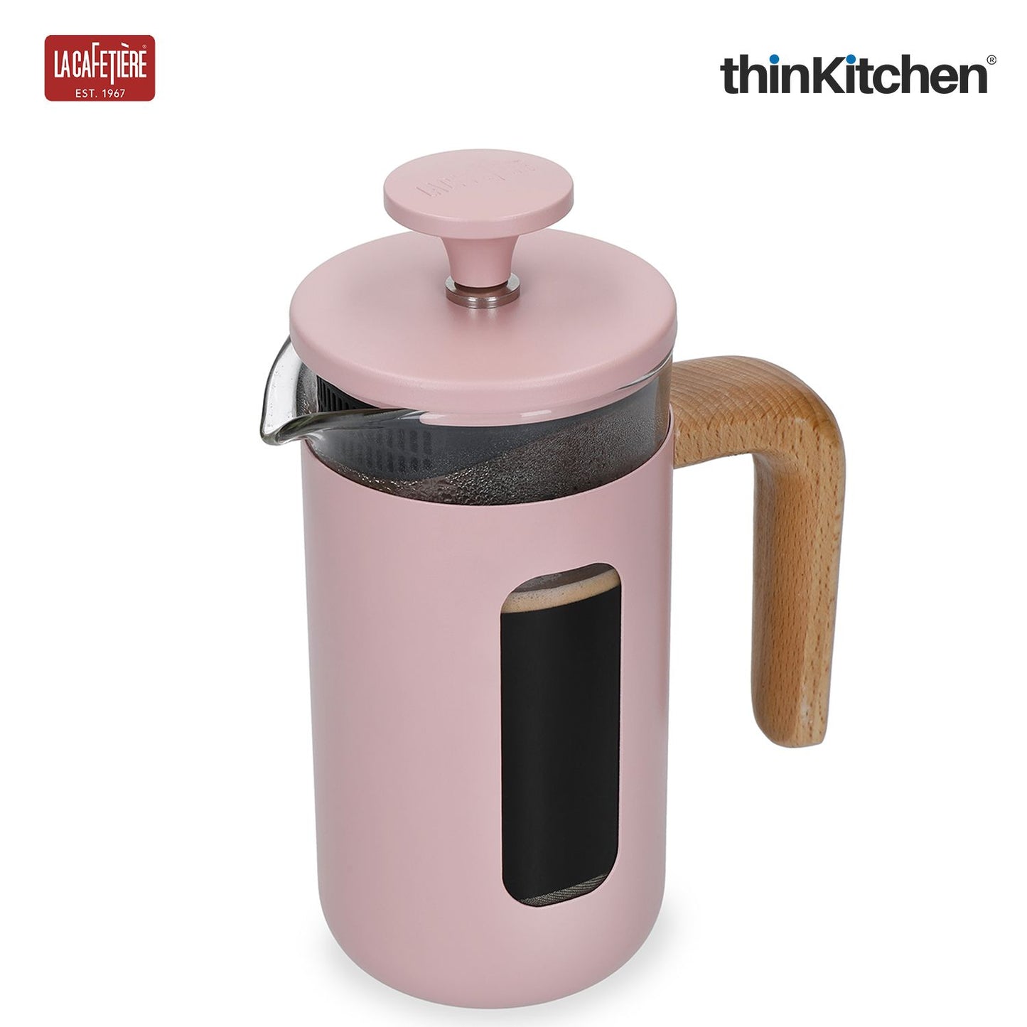 La Cafetiere La Cafeti�re - Pisa La Cafeti�re Pisa Stainless Steel Cafeti�re, Three Cup, Pink, Gift Boxed