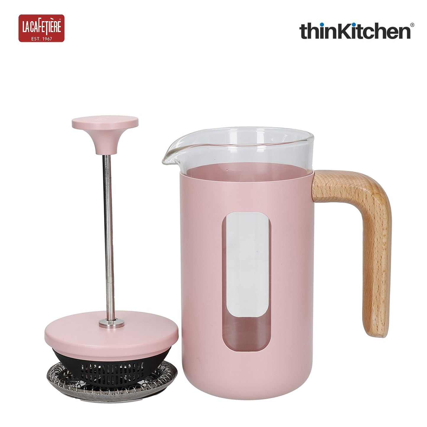 La Cafetiere La Cafeti�re - Pisa La Cafeti�re Pisa Stainless Steel Cafeti�re, Three Cup, Pink, Gift Boxed