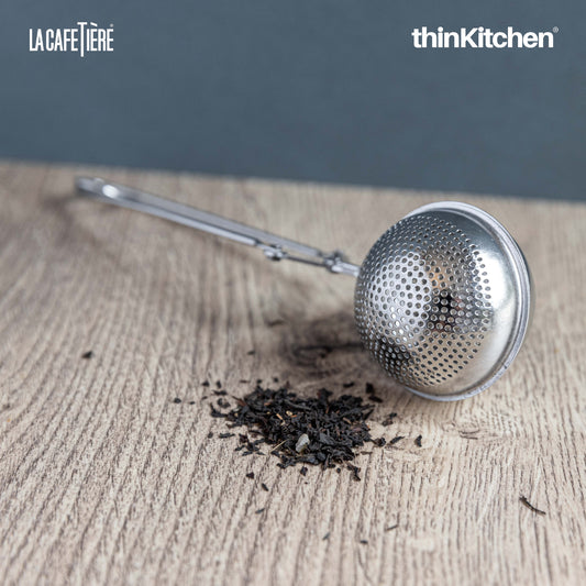 La Cafetière Stainless Steel Tea Infuser – Durable Tea Strainer for Loose Leaf Tea | Reusable & Dishwasher Safe | Silver