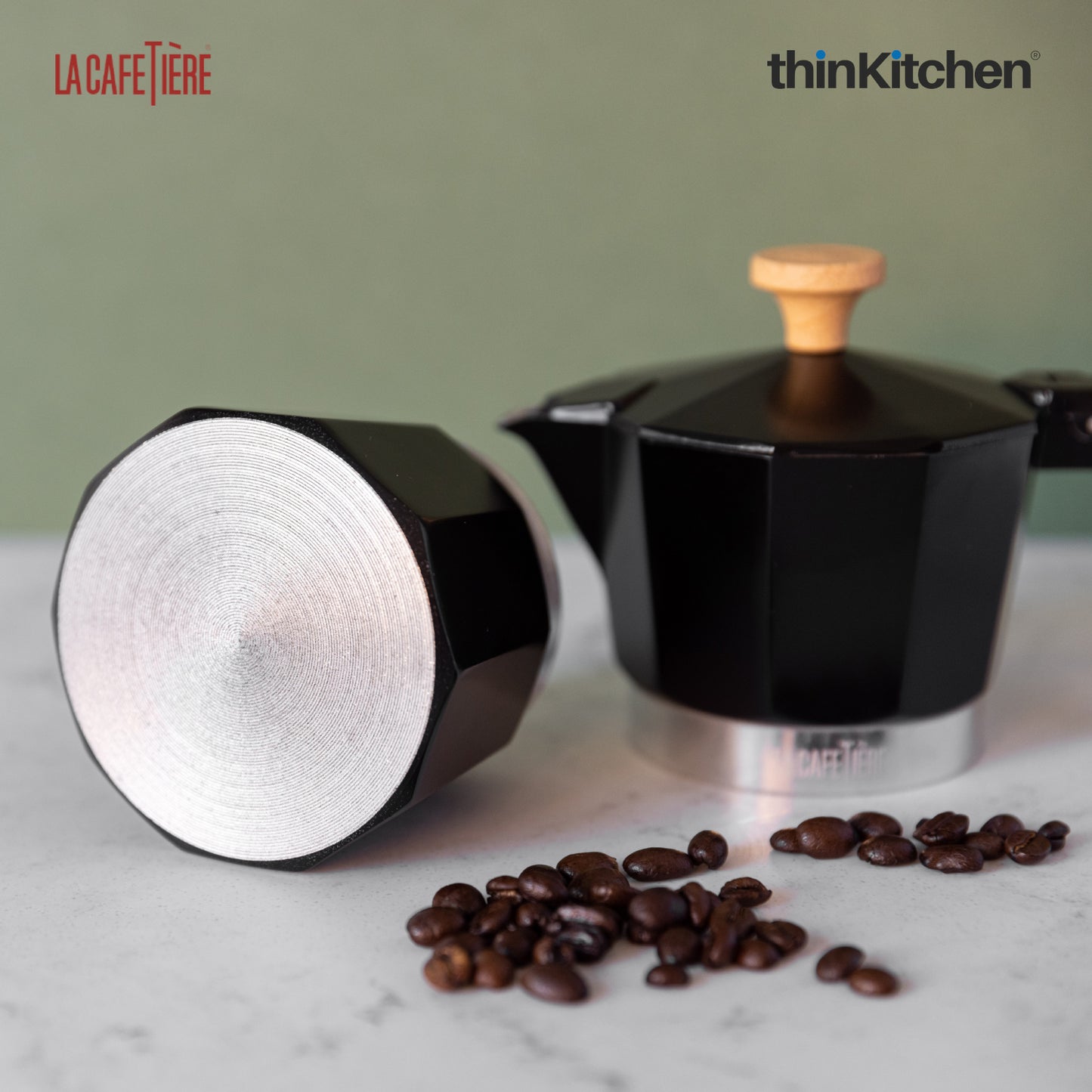 La Cafetiere Venice Aluminium Espresso Maker Three Cup Black
