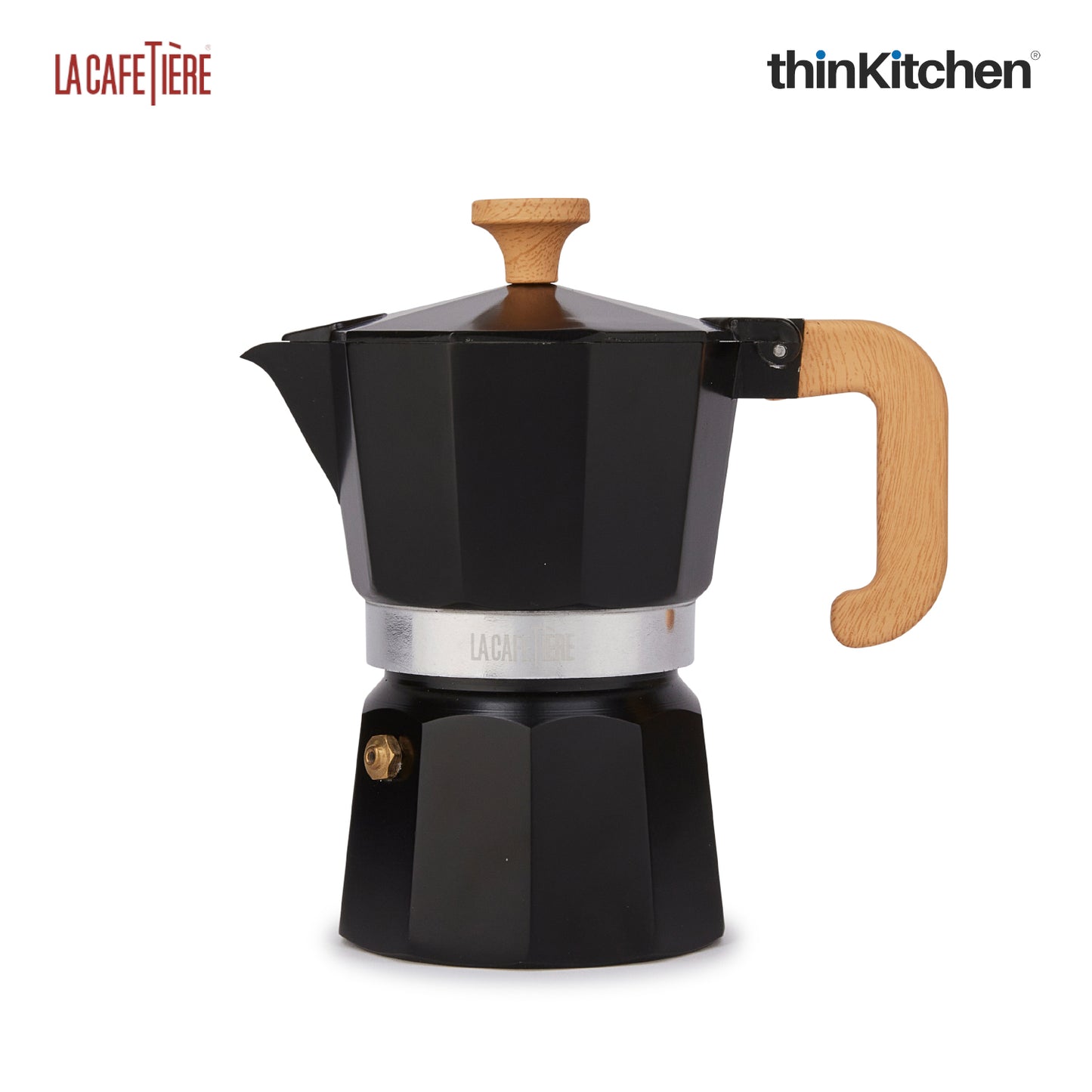 La Cafetiere Venice Aluminium Espresso Maker Three Cup Black